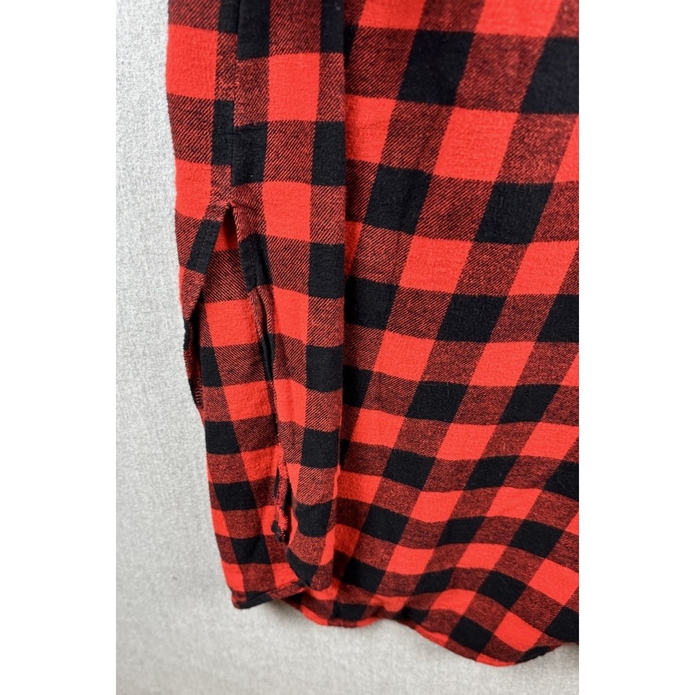 Latuza Buffalo Plaid‎ Flannel Nightgown Dress Red Black Cotton Medium - Picture 9 of 14